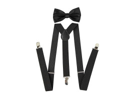 Men;s Suspender Belt & Bow (Skytouch _Black _Large)